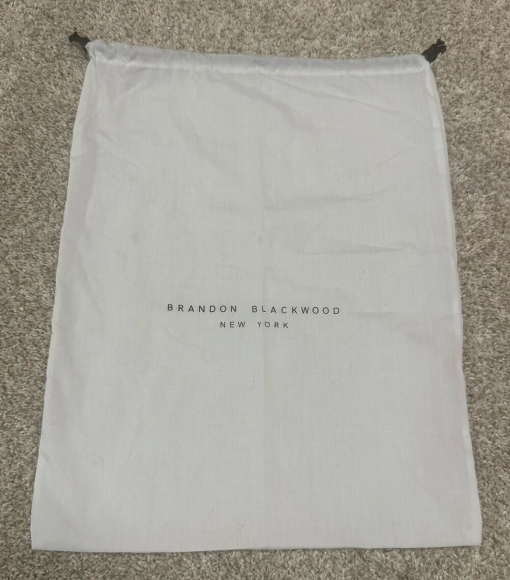 Authentic Brandon Blackwood NY White Logo Dustbag Drawstring Pouch 17” x 13”